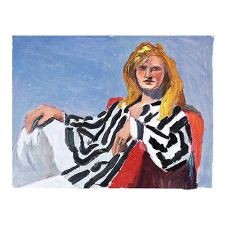 Original Clair Seglem Portrait Painting of a Woman in Repose 23" X 17.5" For Sale