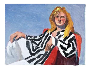 Original Clair Seglem Portrait Painting of a Woman in Repose 23" X 17.5"