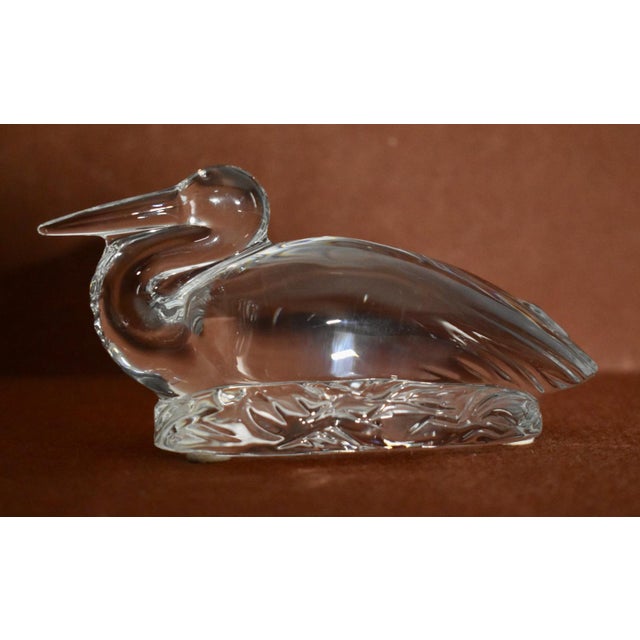 Vintage Baccarat Crystal French Nesting Stork Figurine For Sale - Image 13 of 13