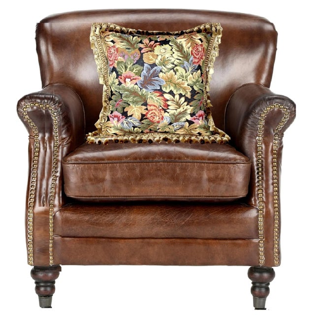 Textile Antique French Aubusson Handwoven Needlepoint Floral Pillow Cover With Antique Tassel Fringe For Sale - Image 7 of 13