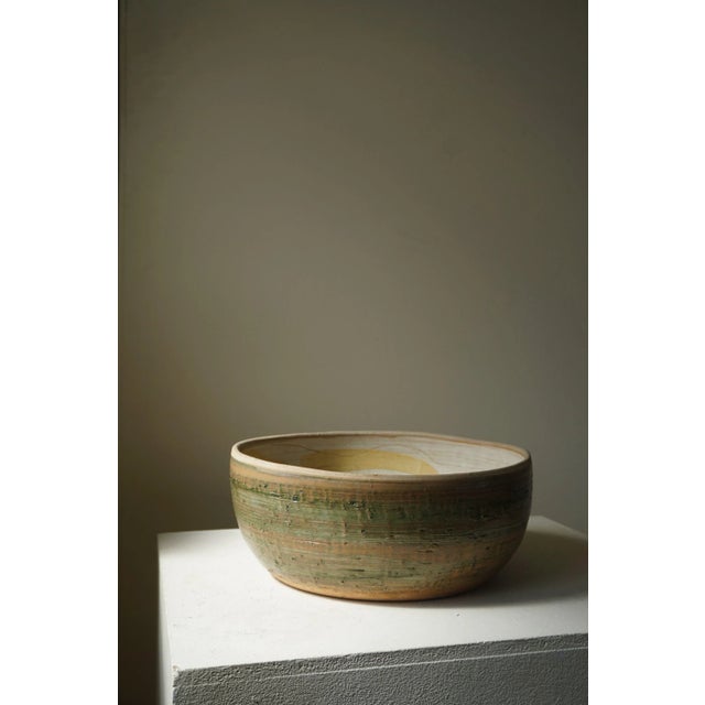 Large Mid-Century Bowl in Ceramic by Hanne Schneider, 1988 For Sale - Image 4 of 6