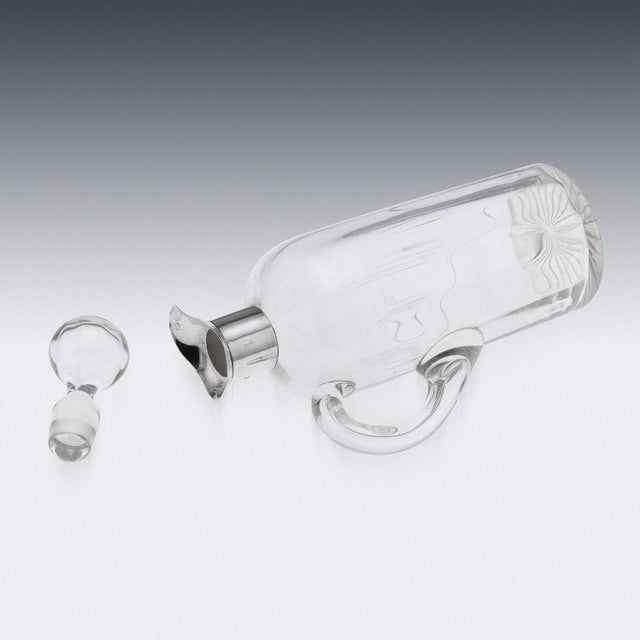 Silver Antique English Silver and Cut Glass Whisky Decanter, 1902 For Sale - Image 8 of 16