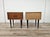 Mid-Century Modern Vintage Walnut Clad Nightstands with Glass Tops, 1960s, Set of 2 For Sale - Image 3 of 18