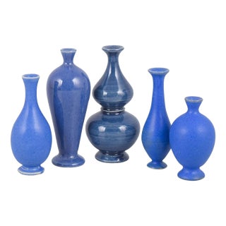 Small Vintage Stoneware Vases by Per Liljegren, 1980s, Set of 5 For Sale