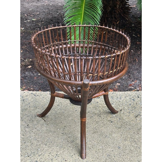 Franco Albini Style Rattan 1960s Fish Trap Table For Sale - Image 12 of 12