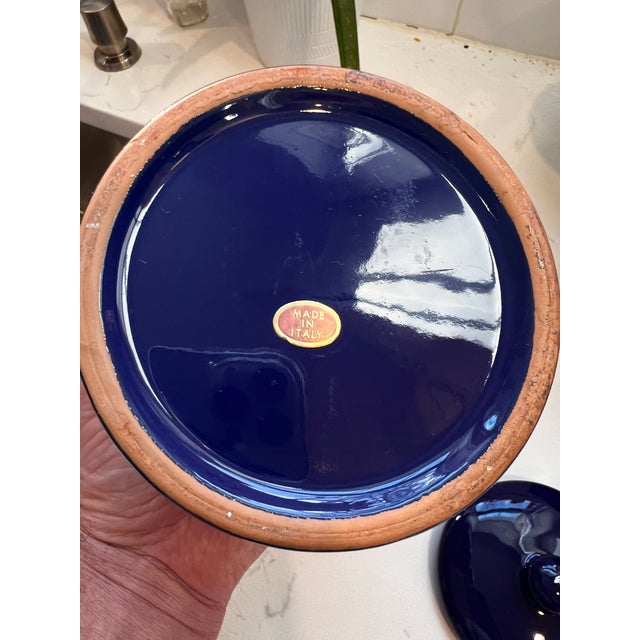 Italian Terracotta Cobalt Blue Canisters Set of 4 Chairish