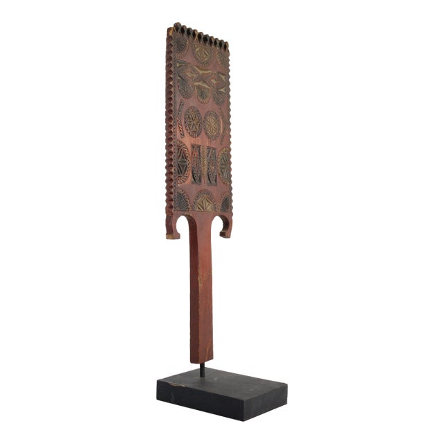 Folk Art Slavic Weavers Distaff Item A. 8 X8x 28 For Sale