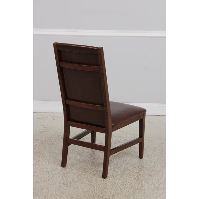 Set of 6 Stickley Leather Dining Chairs For Sale - Image 11 of 15
