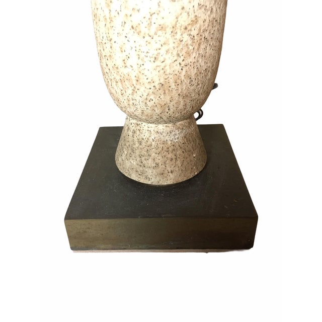 Vintage Mid-Century Textured Ceramic Table Lamp For Sale - Image 4 of 9