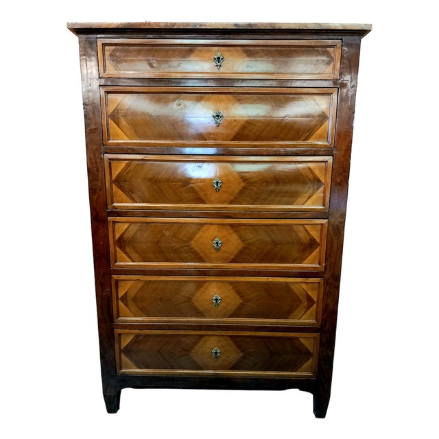Vintage Walnut Chest of Drawers For Sale