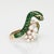Modern Vintage Enamel Snake Ring 14k Yellow Gold Sz 6 Cultured Pearl Diamond Band For Sale - Image 3 of 8