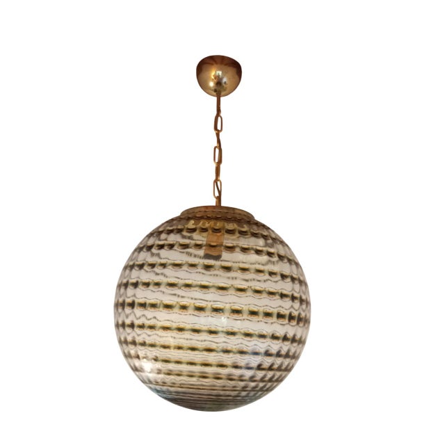 Vintage Italian Round Pendant Light by Targetti Sankey, 1960s For Sale - Image 18 of 18