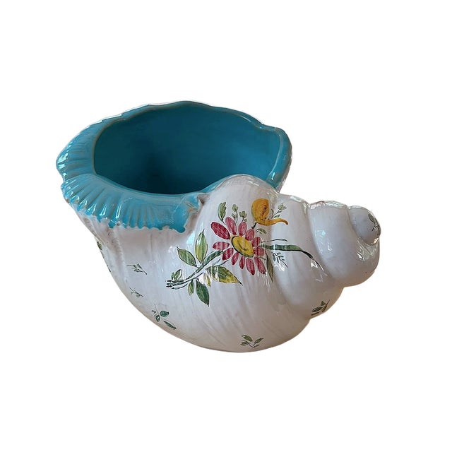 Mid-Century Ugo Zaccagnini Majolica Italian Snail Vase For Sale - Image 9 of 13