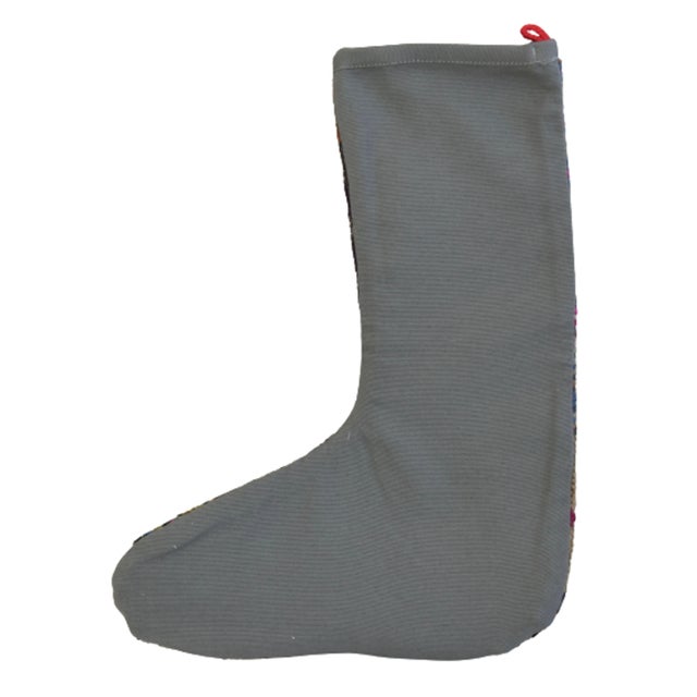 Early 21st Century Christmas Holiday Stockings Created From an Antique Turkish Rug - Set of 2 For Sale - Image 5 of 6