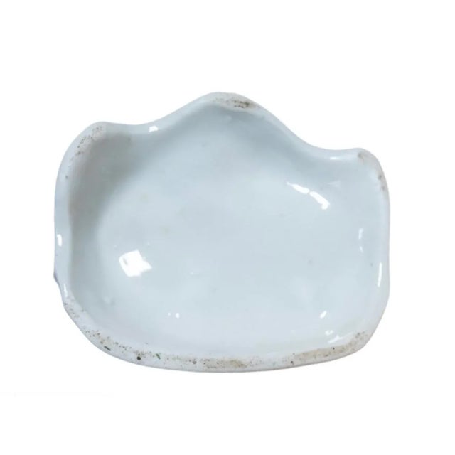 Ceramic Late 19th Century Girl Feeding Chicken Porcelain Match Striker / Holder For Sale - Image 7 of 8