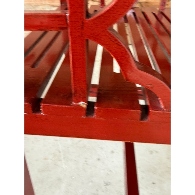 2000 - 2009 Pair of Early 21st Century Red Lacquered Chinoiserie Armchairs For Sale - Image 5 of 12