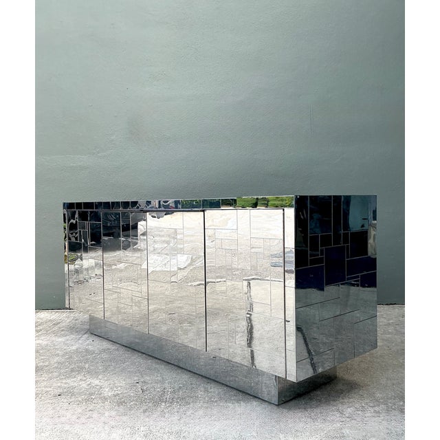 Paul Evans Vintage Paul Evans “Cityscape” Chrome Credenza For Sale - Image 4 of 15
