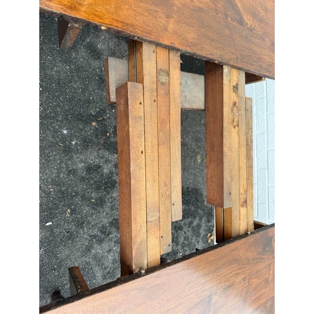 Brown Antique Victorian Style Walnut Dining Table With 1 Leaf. For Sale - Image 8 of 15