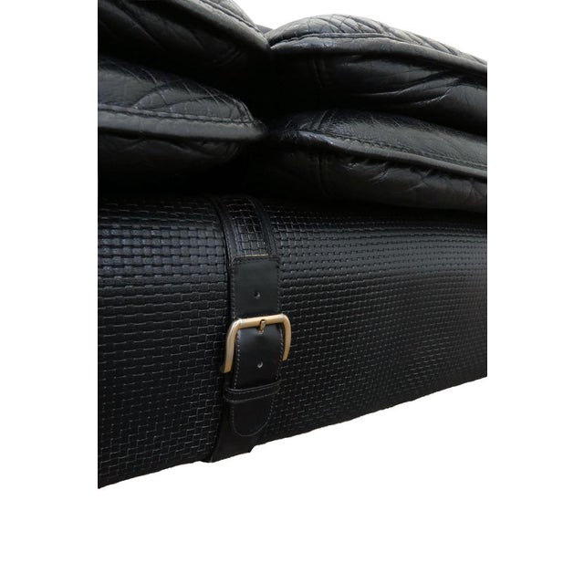Vintage Two-Seater Sofa in Black Leather by Paolo Gucci for Formitalia, Italy, 1991 For Sale - Image 17 of 18
