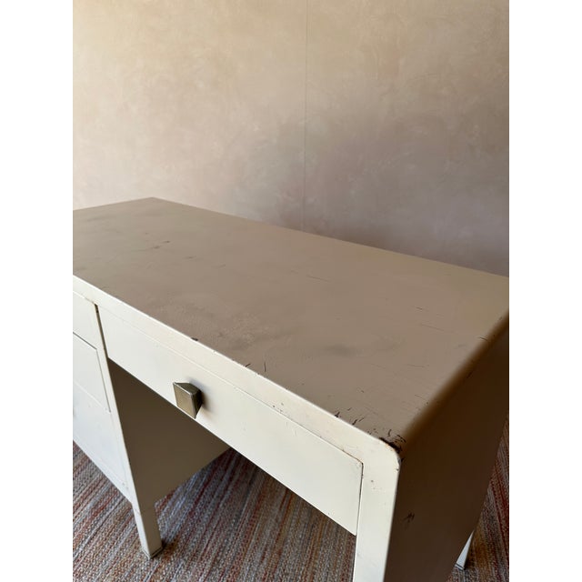 Vintage Simmons Metal Desk With Original Square Pulls, C 1940s For Sale - Image 13 of 15