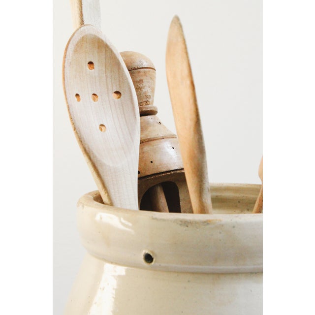 Large antique 2 Gal. stoneware crock dating back to the early 1900's. We just love collecting assorted vintage stoneware....