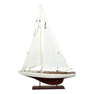 Mid-Century Scandinavian Modern Wooden J-Class Ranger J5 Yacht Model, 1960s For Sale