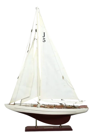 Mid-Century Scandinavian Modern Wooden J-Class Ranger J5 Yacht Model, 1960s
