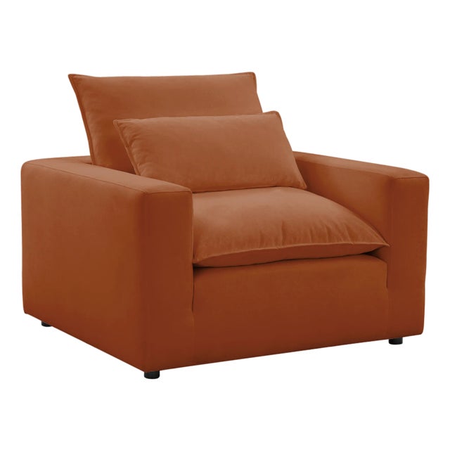 Cali Rust Performance Fabric Arm Chair For Sale