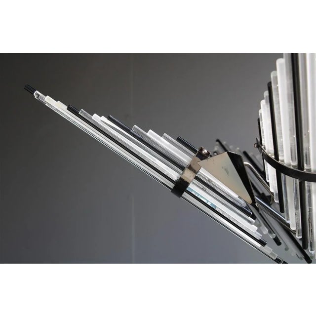 Glass Glass and Metal Chandelier by Gaetano Sciolari for Sciolari For Sale - Image 7 of 15