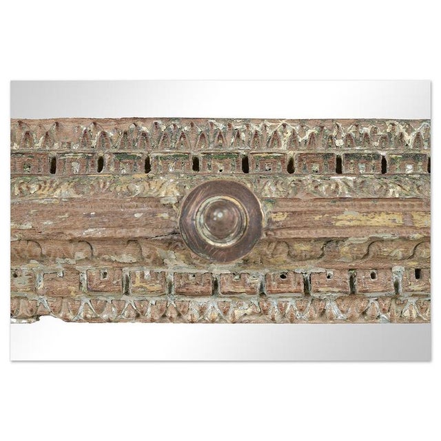 Large Antique Mirror in Patinated Solid Wood For Sale - Image 6 of 9