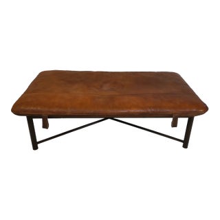Vintage Leather Coffee Table For Sale