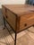 Up for sale is a beautiful, vintage Mexican rustic pine accent table featuring a unique hand-forged style wrought iron...