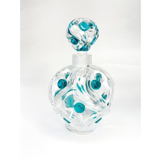 Lalique Vintage Mid 20th Century Lalique Crystal "Floride" Perfume Bottle & Stopper by Marc Lalique For Sale - Image 4 of 4