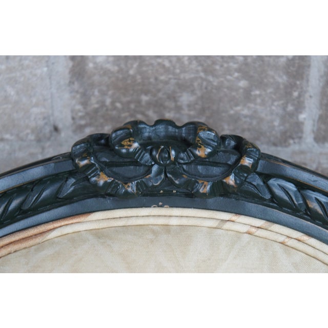 White Mid 20th Century 2 Drexel Heritage French Louis XVI Fauteuil Balloon Back Neoclassical Arm Chairs - Set of 2 For Sale - Image 8 of 12