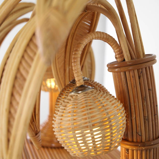 Rattan Coconut Tree Lamp For Sale - Image 3 of 18