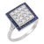 Art Deco Inspired Diamond Sapphire Platinum Dinner Ring, Size 7 For Sale