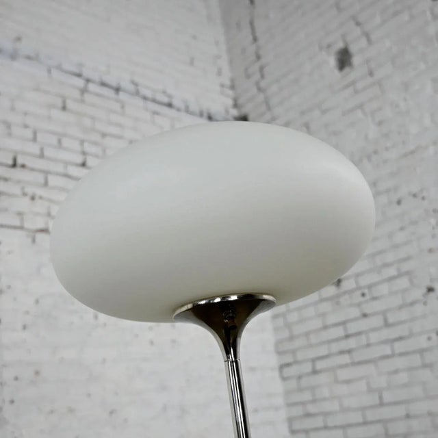Mid 20th Century Mid-Century Modern Floor Lamp Chrome With Frosted Glass Mushroom Globe by Laurel Lamp Co. For Sale - Image 9 of 13
