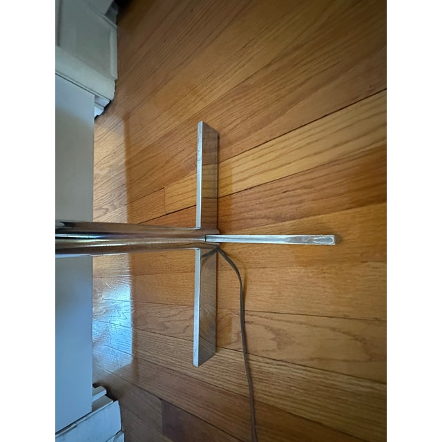 Vintage 1960's Mid Century Modern Chrome Floor Lamp For Sale - Image 4 of 9