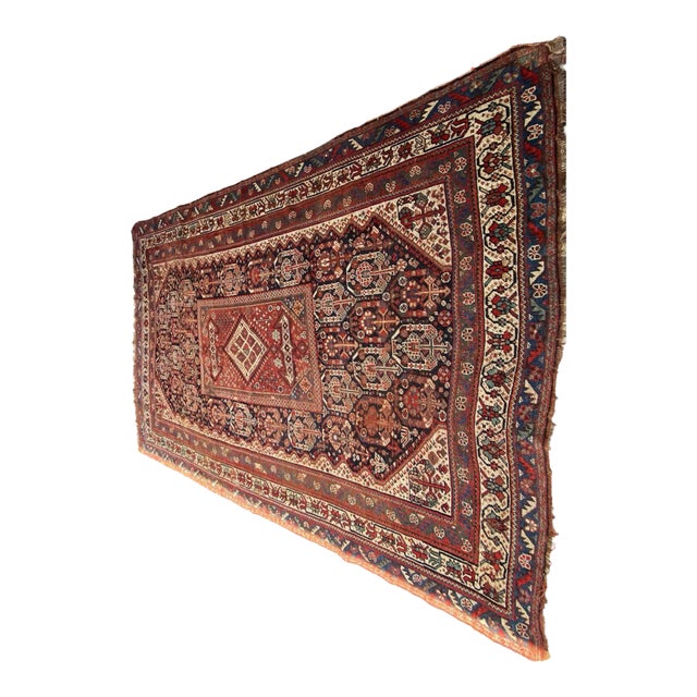 1900 - 1909 Antique Qashqai Kashkuli Rug With All Over Design, 9ft 4in X 5ft 6.4in For Sale