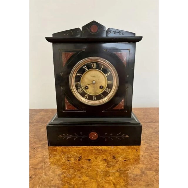 Antique Victorian Marble Clock, 1890 For Sale - Image 6 of 6