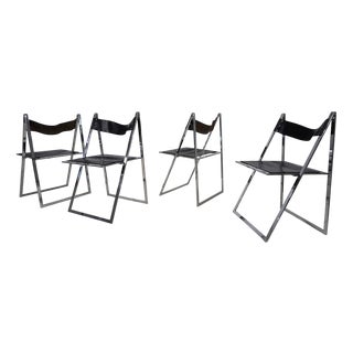 Folding Dining Chairs by Fantoni&Geraci for Lübke, 1969, Set of 4 For Sale