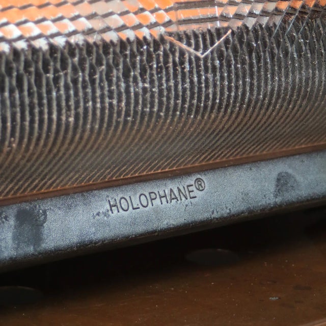 Metal Vintage Industrial French Grey Cast Cut Glass Wall Light by Holophane For Sale - Image 7 of 9