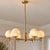 Handcrafted Brass 6-Light Chandelier With Natural Alabaster Globe Shades, Dining Room & Kitchen Island Lighting For Sale - Image 4 of 10