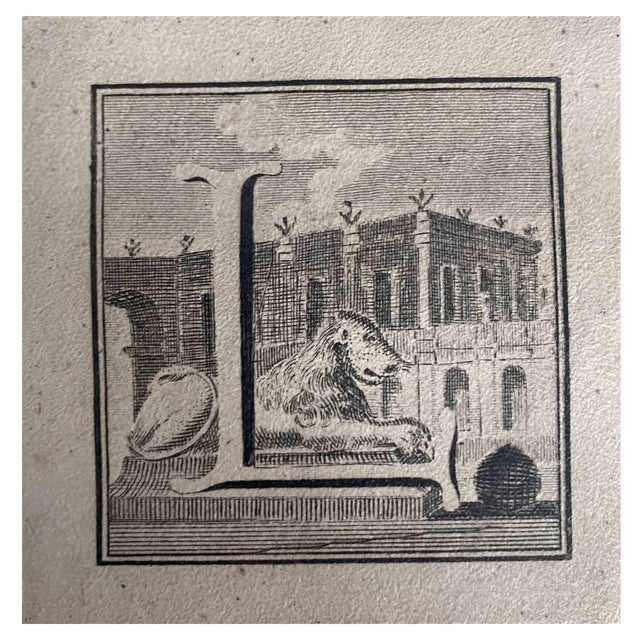 Giovanni Mignani, Antiquities of Herculaneum, Letter L, Etching, 18th Century For Sale