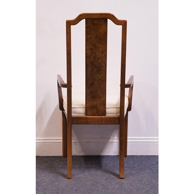 Thomasville Tokaido Collection Burled Walnut Asian Modern Dining Arm Chair 10821-813-814 For Sale In Kansas City - Image 6 of 11