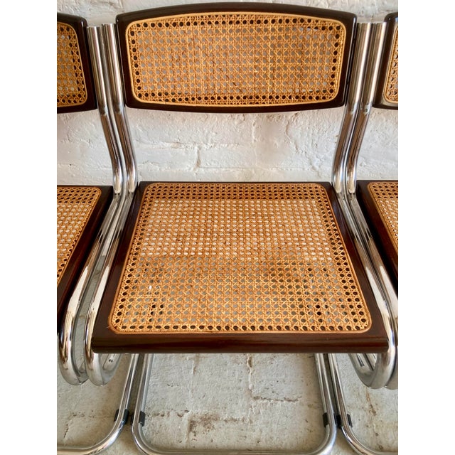 Vintage Cantilever Chairs with Vienna Straw, 1970s, Set of 6 For Sale - Image 10 of 15