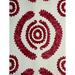 Penny Morrison "Haveli" Linen Hand Print Fabric- 2 1/2 Yards For Sale