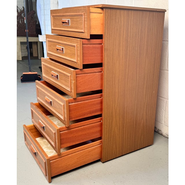 Mid 20th Century Mid 20th Century Teak Highboy Dresser Made by Europa For Sale - Image 5 of 8