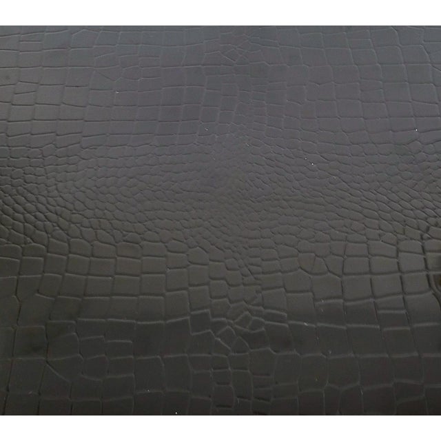 Modern Black Faux Crocodile & Bronze Double Dresser Chest For Sale - Image 9 of 15