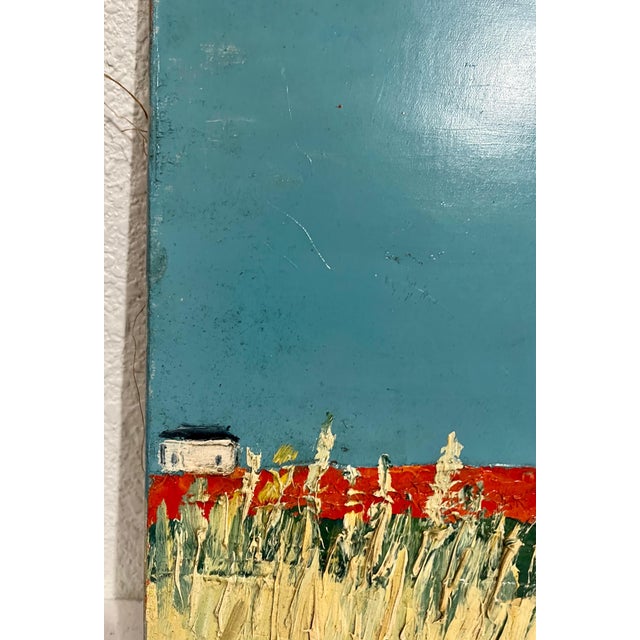 Blue Jean Helleu, French Semi Abstract Expressionist Color Field Impasto Oil Painting Jean Helleu, c.1950's For Sale - Image 8 of 12